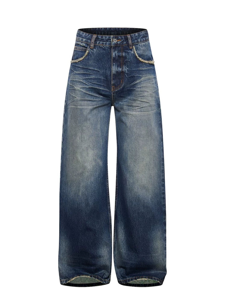 Southfish Retro Distressed Easiest for Matchstraight-leg Pants