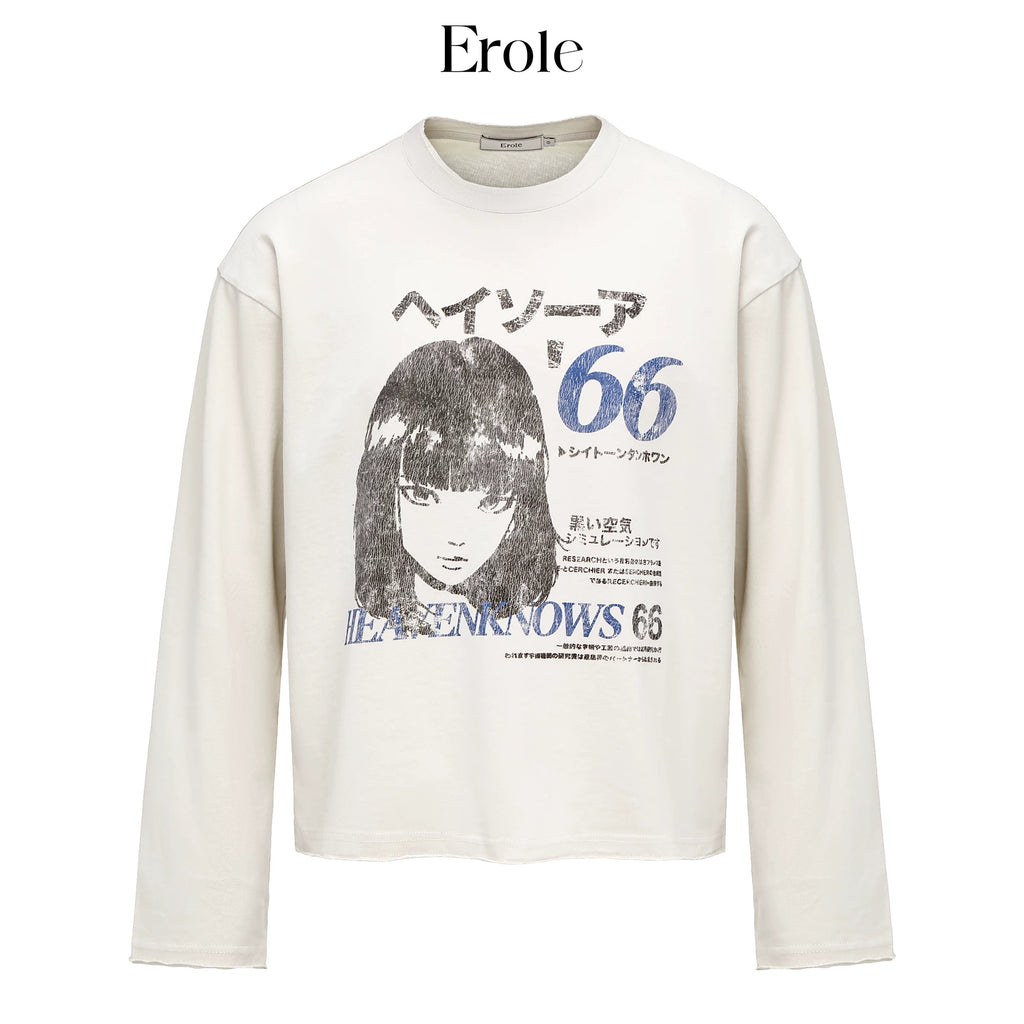 Erole Old Broken Edge Digital Printing Long Sleeve