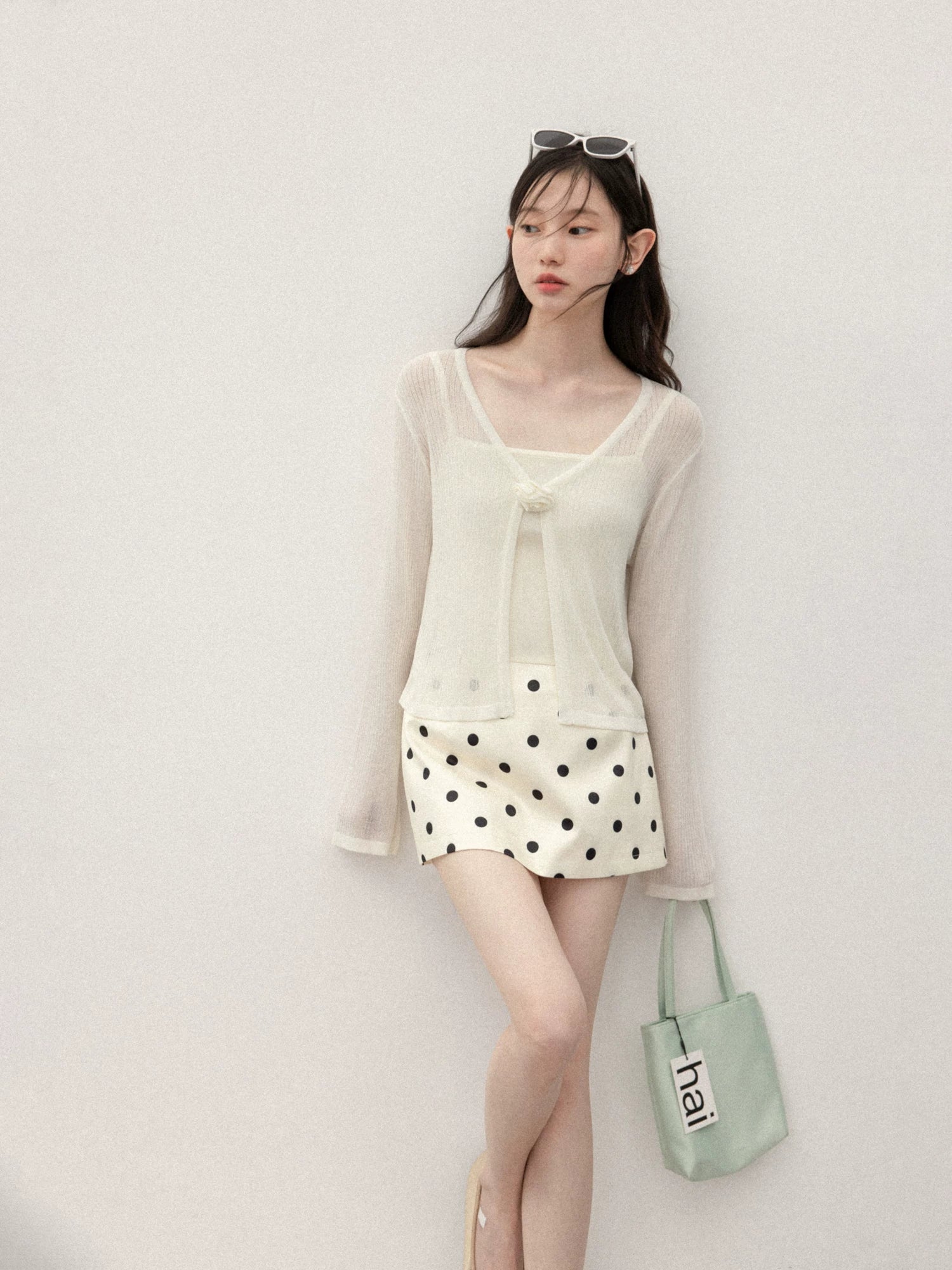 Cantonstory Cardigan with Sling Vest Two-piece Set