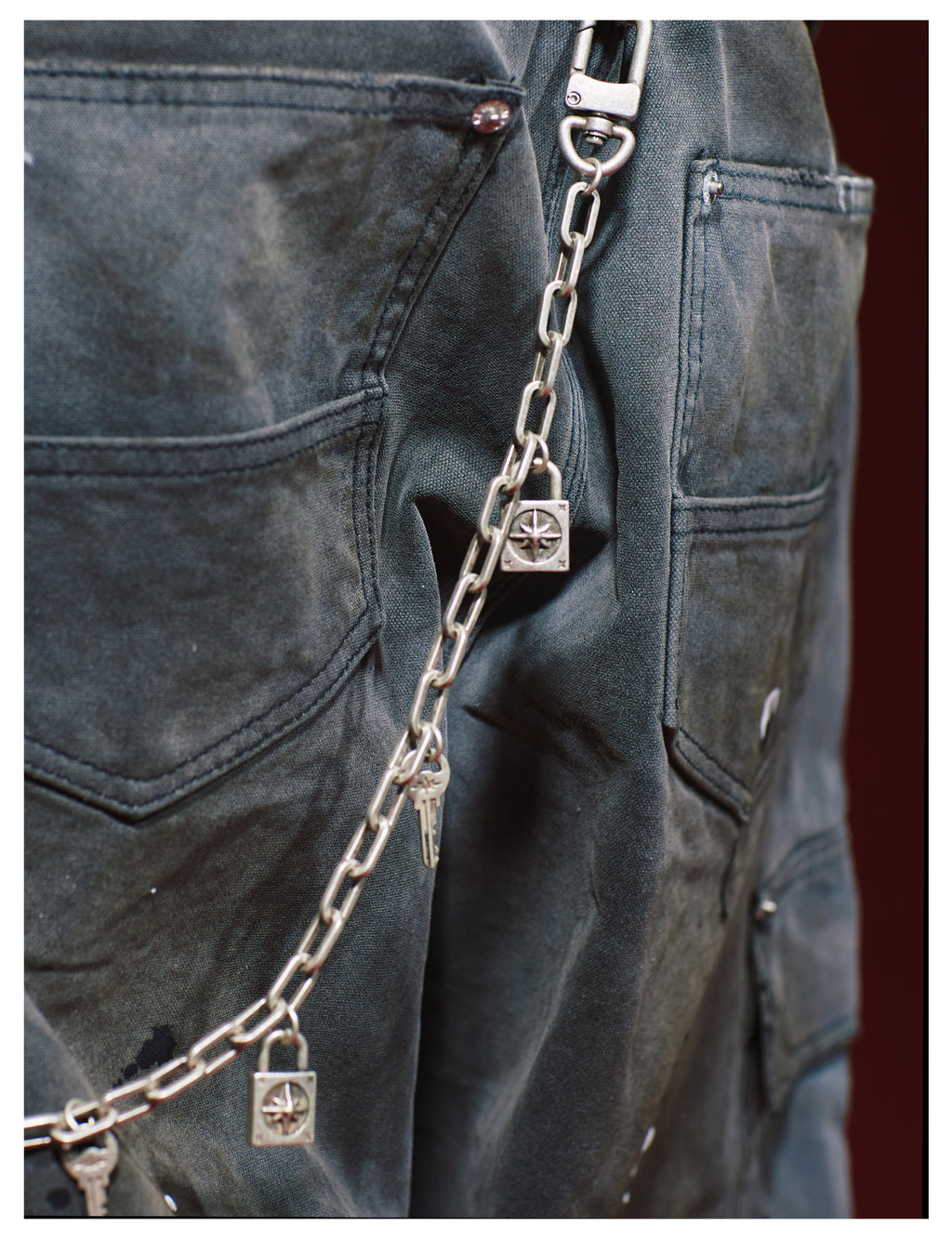 Remedy metal chain waist key lock