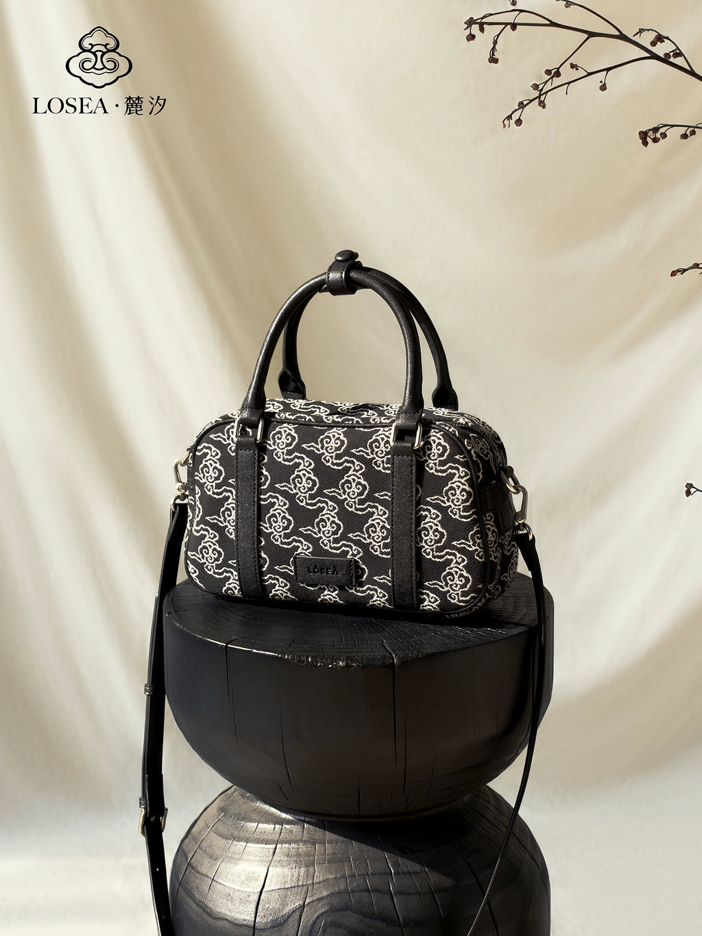 LOSEA Embroidered Boston Pillow Bag Bag