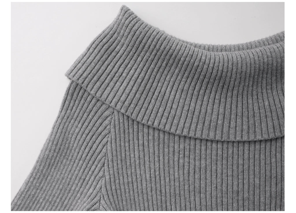 EIGHTHMONTH One-word Shoulder Slim-fit Knitted Sweater