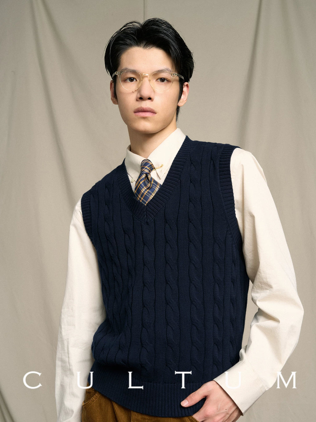 CULTA College Vintage Twisted Knitted Vest