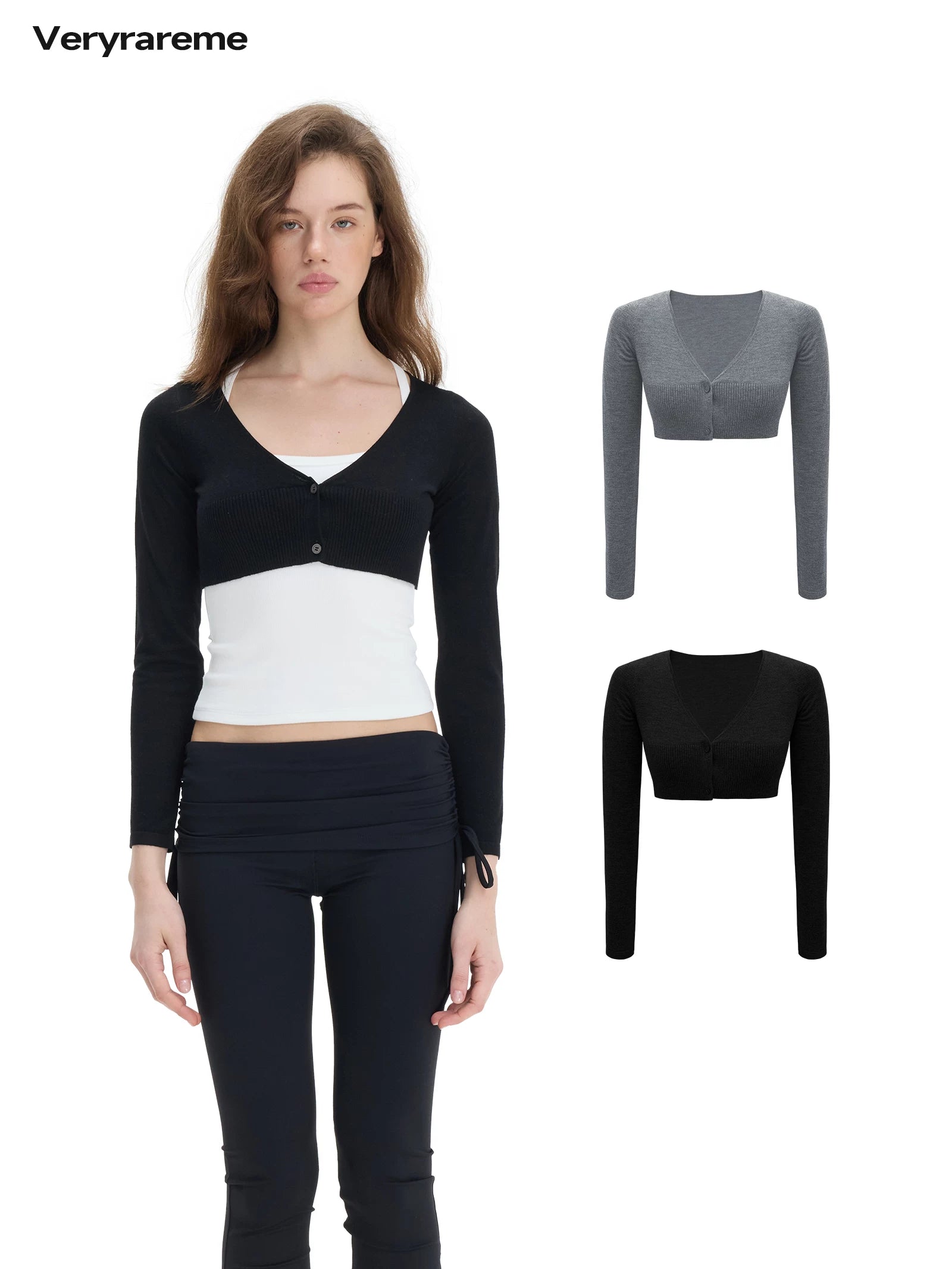Veryrareme Short V-Neck Versatile Cardigan