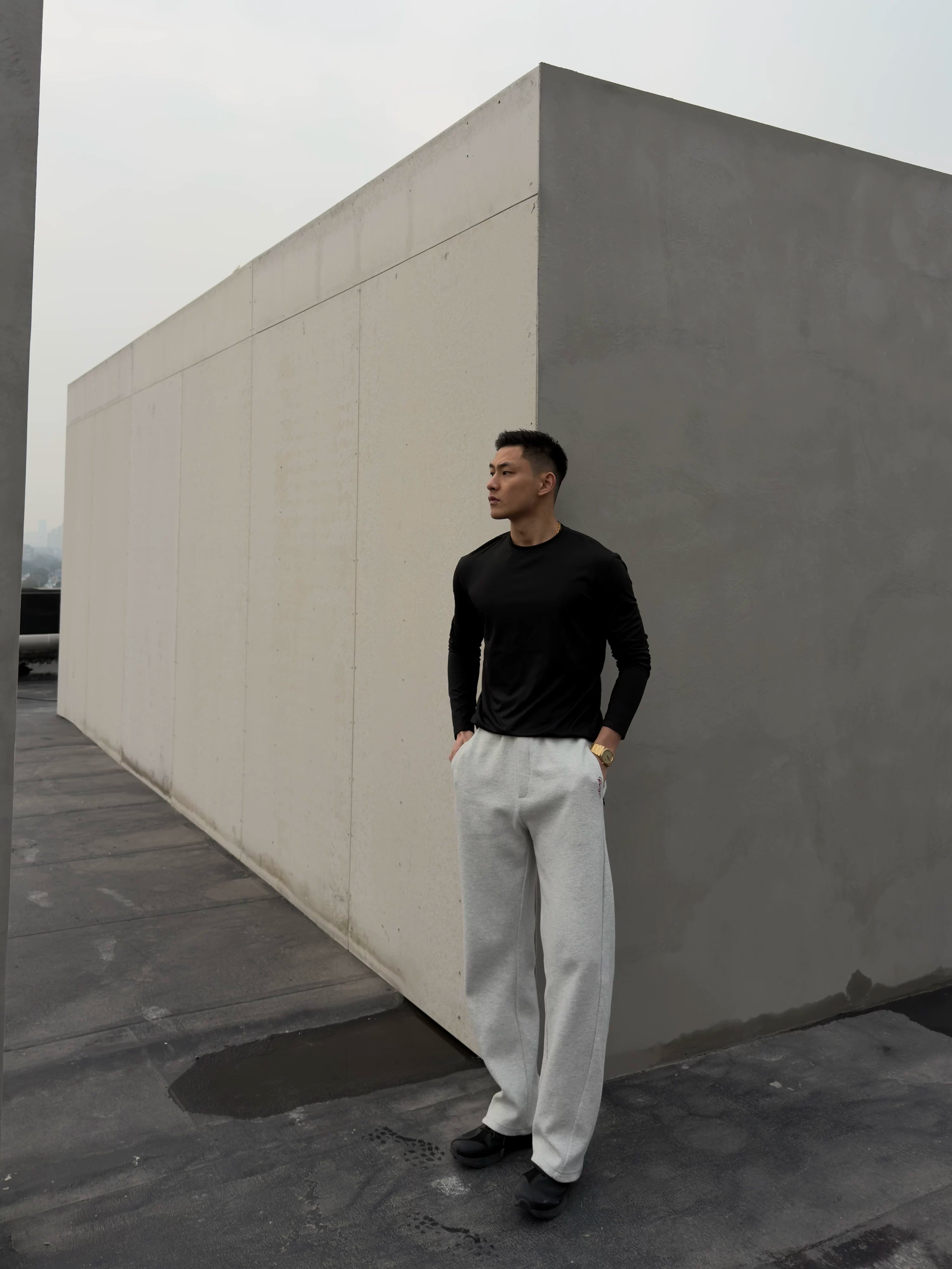 GTAL Casual Embroidered Straight Trousers