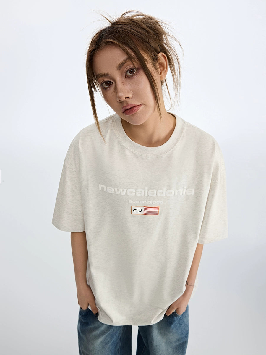 SOSER Retro Guochao Flag Letter Logo Tee