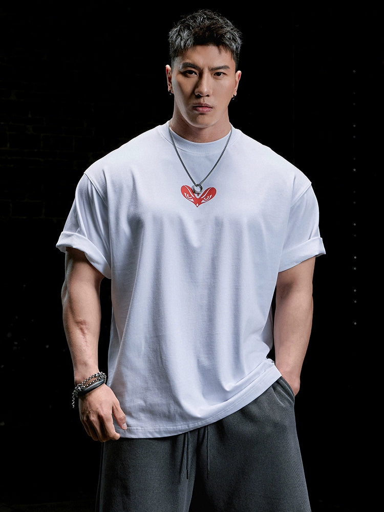 Muscle Dog Hand Painted Loose Fitness Tee