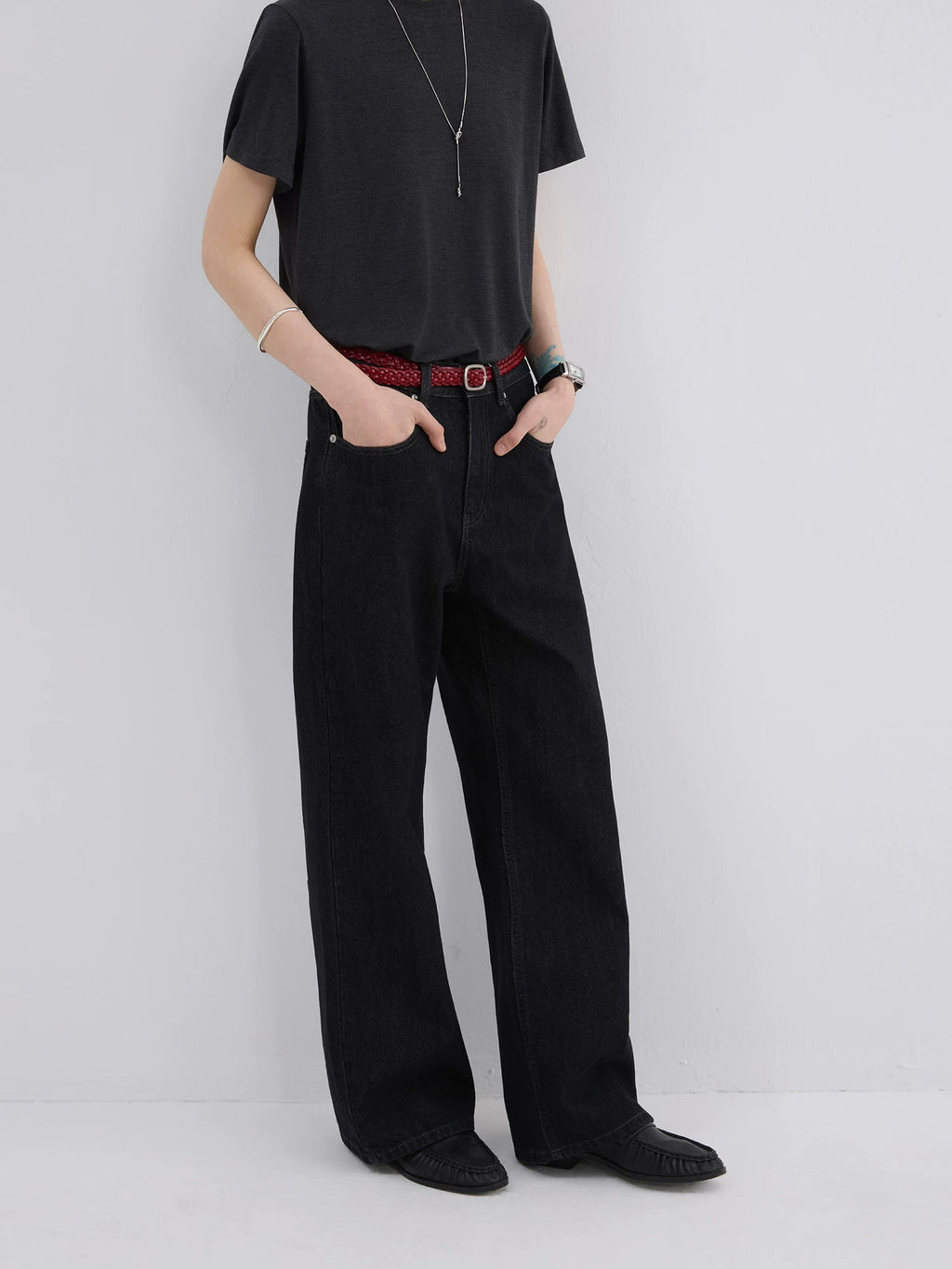 Sameuoo Vintage High Waist Straight Jeans