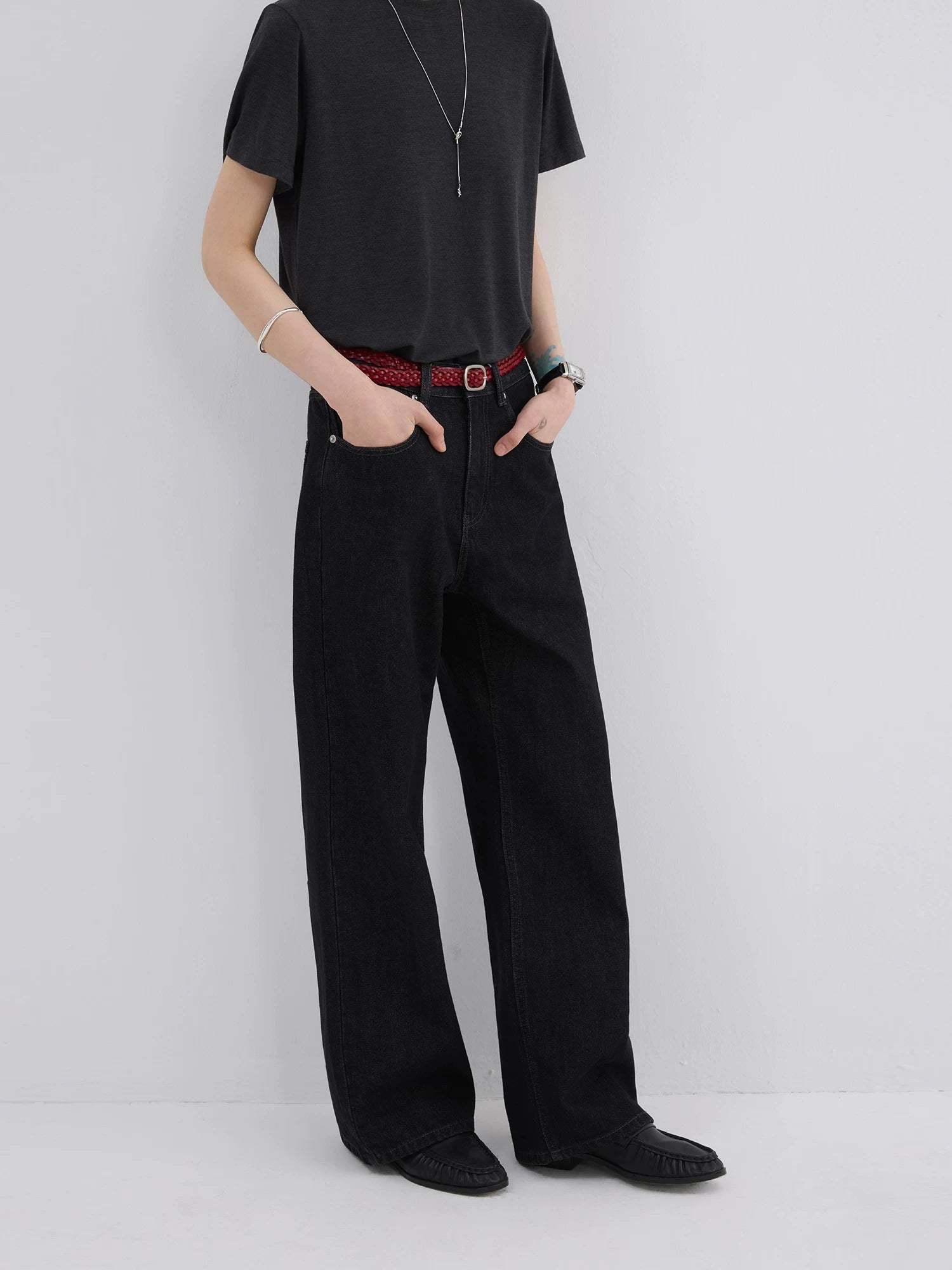 Sameuoo Vintage High Waist Straight Jeans