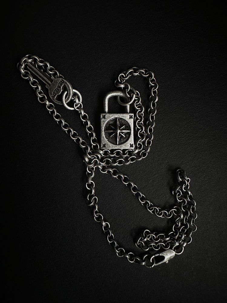 Remedy octagram niche key lock necklace