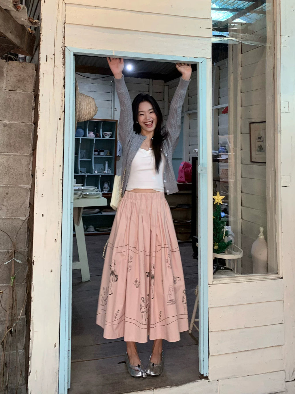 Pusumede Fun Graffiti Loose Skirt