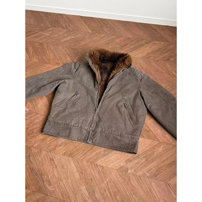 EME Stand-up Neck Zip Vintage Jacket