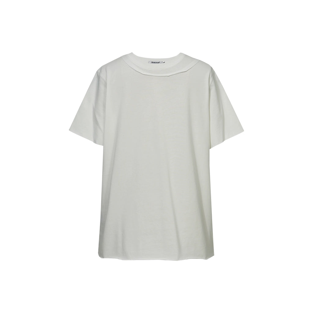 FUNKYFUN Cutting and Splicing Rear Flag Pendulum Design Tee