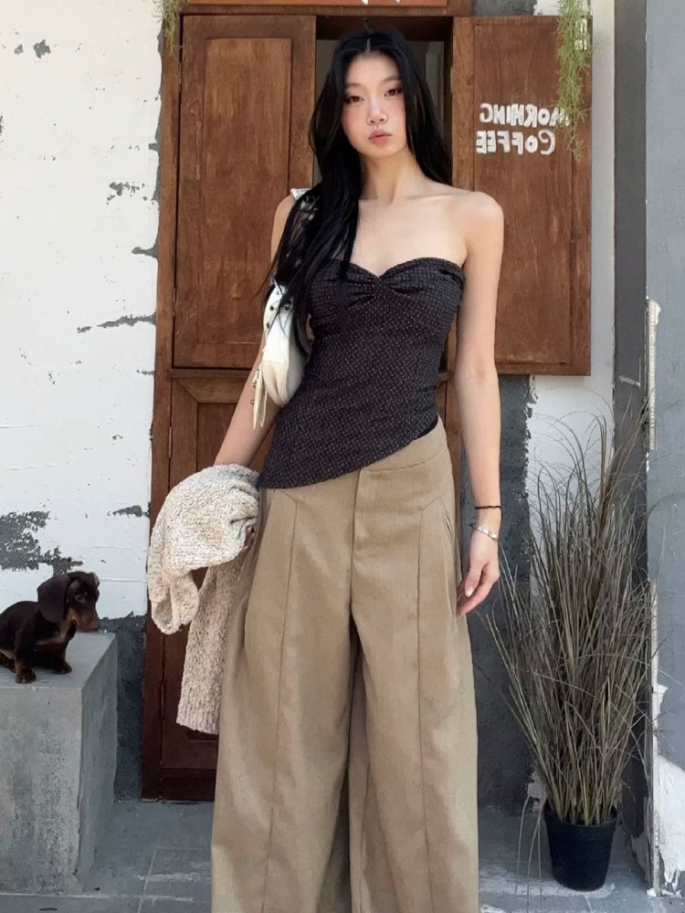 WITHMIN Suit Low-rise Loose Casual Straight-leg Pants