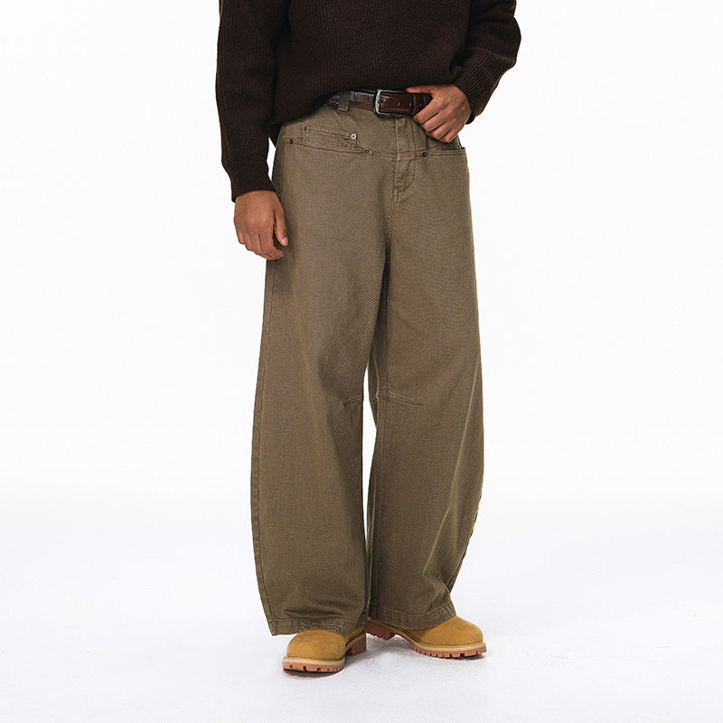 (Clearance) Inflation Rivet Wide Leg Vintage Scimitar Casual Pants