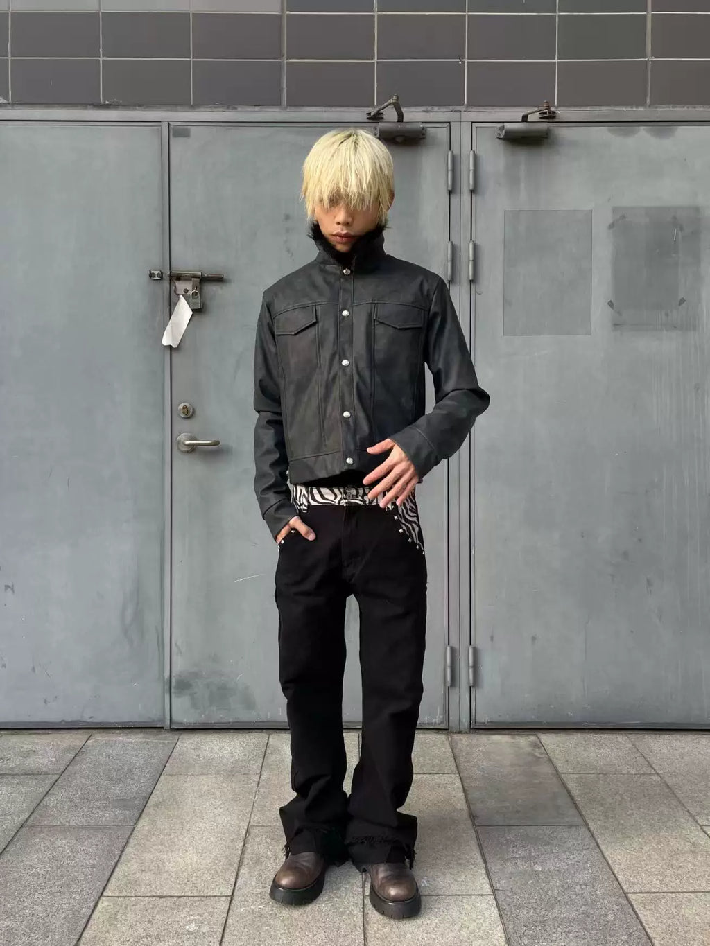 DETW 25AW * Hediboy zebra stitching double trousers