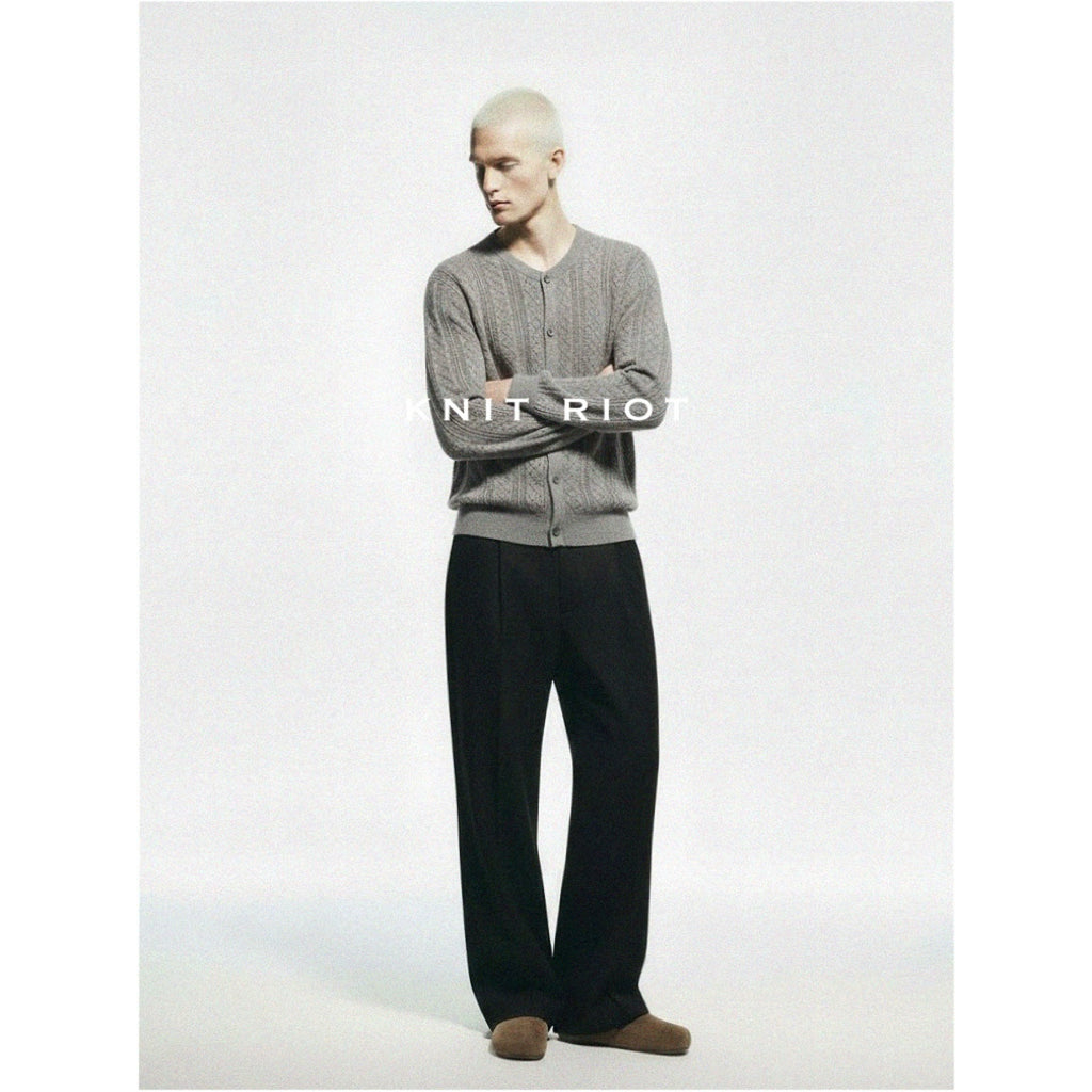 KNITRIOT Hollow Twisted Breathable Knitted Long-sleeved Cardigan