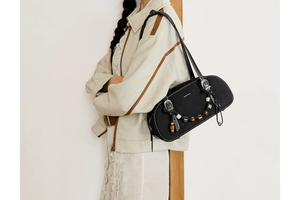 JUST STAR Suede Shoulder Armpit Bag