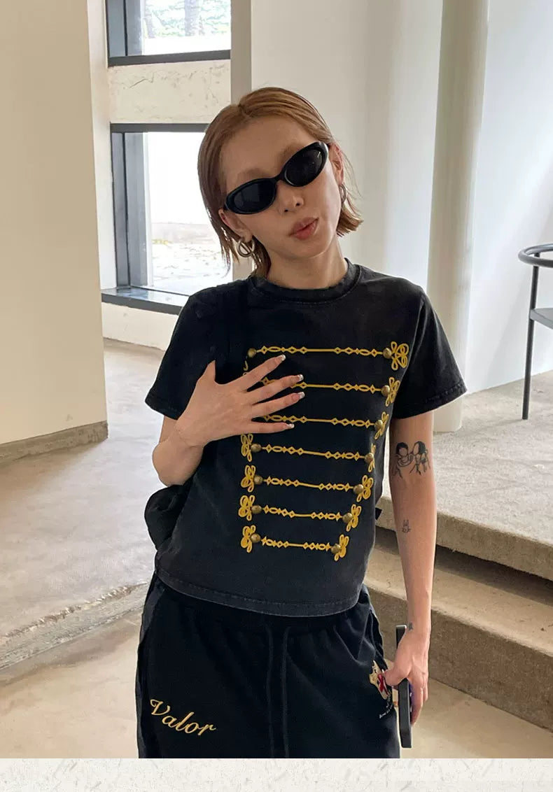 MMBBT Front Shoulder Crew Neck Short Tee