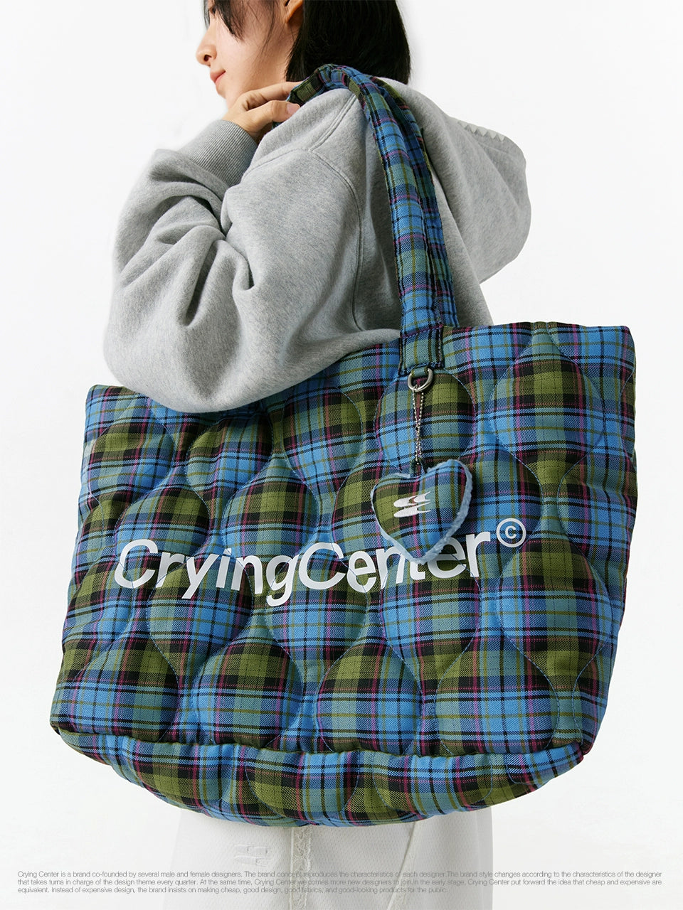 CryingCenter Plaid Cloud Crossbody Shoulder Bag