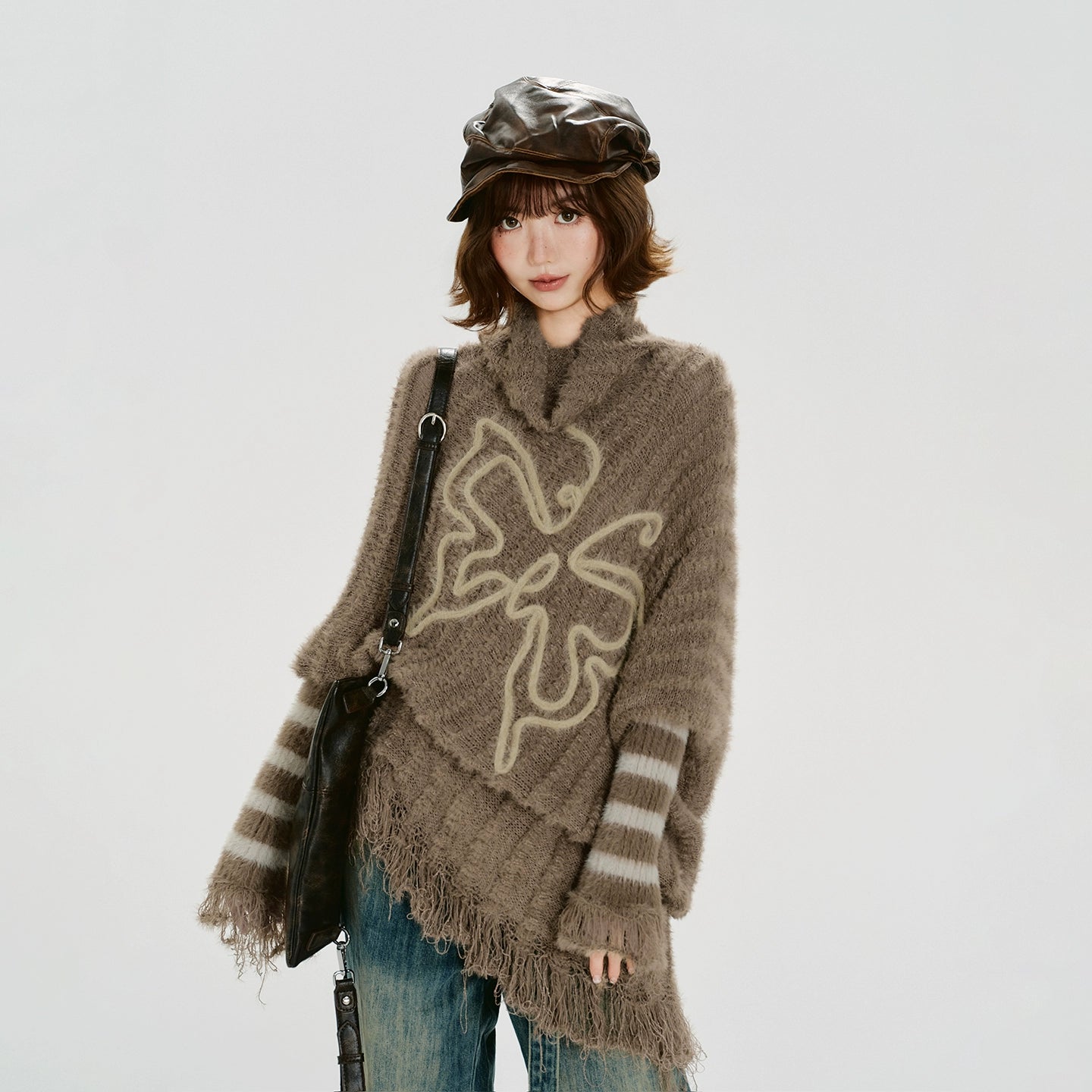 Girlyhalo Vintage Striped Fringed Long Sleeve Sweater