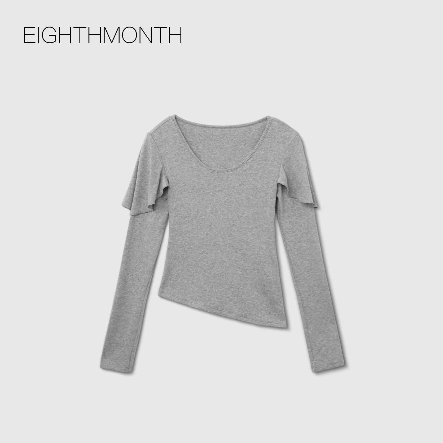 EIGHTHMONTH Lotus Leaf Sleeves Slim and Thin Long Sleeves