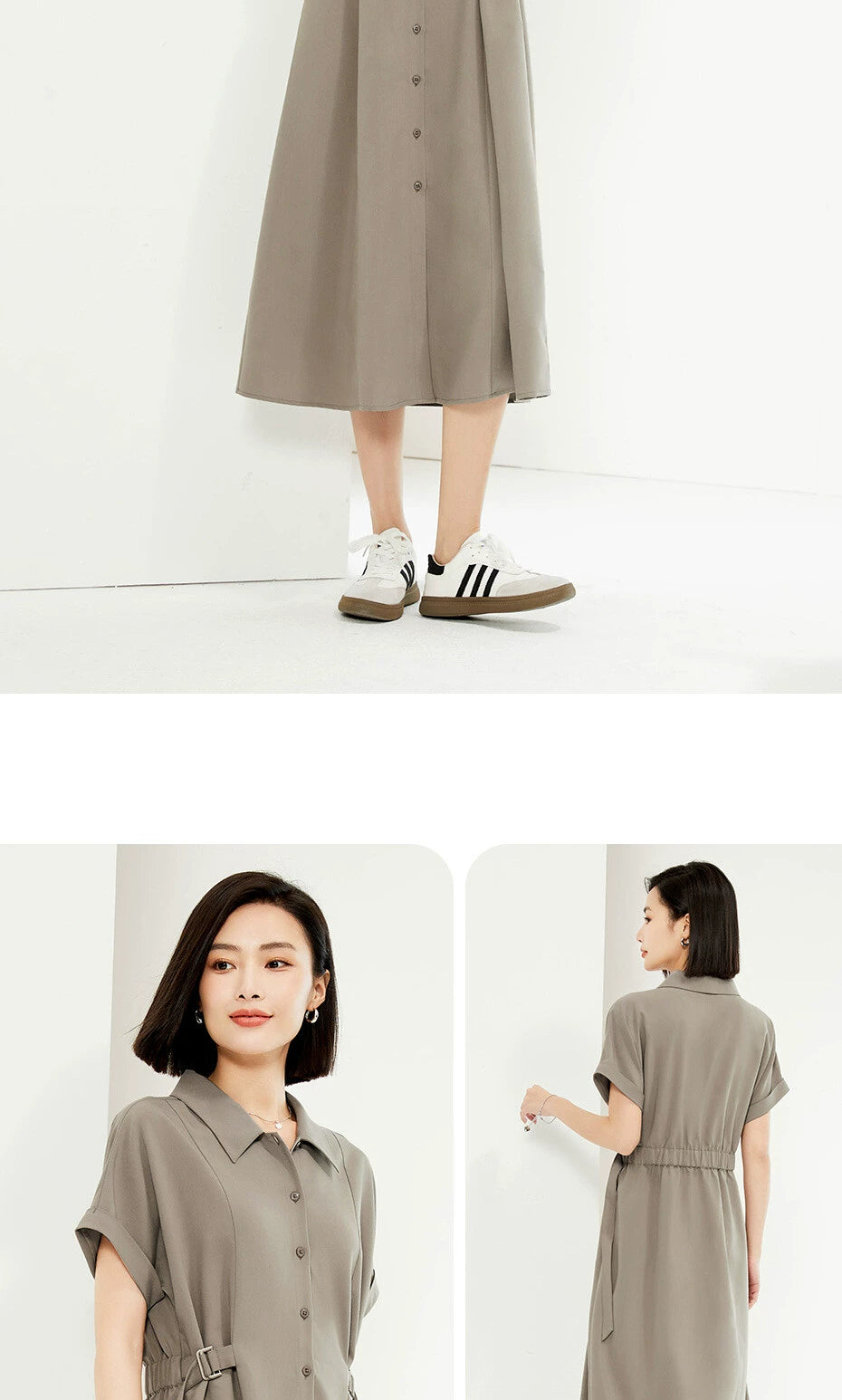 Giordano Fashion Waist Shoulder Shirt Dress