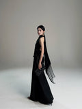 CHUYUQI Temperament Neck Backless Streamer Irregular Top