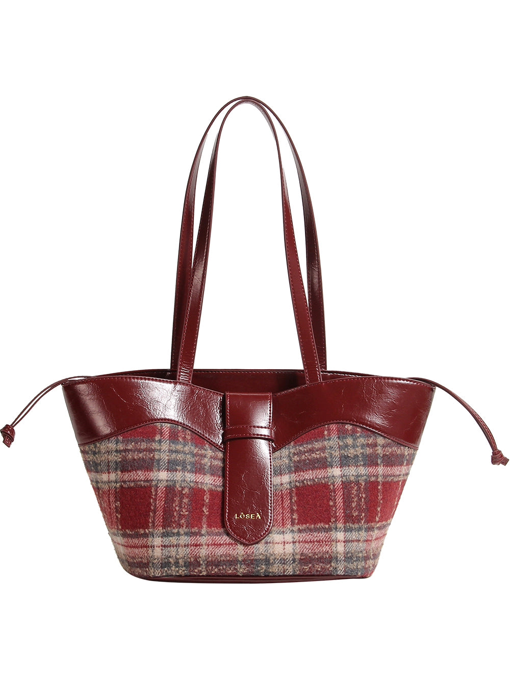 LOSEA Large Capacity Plaid Shoulder Bag