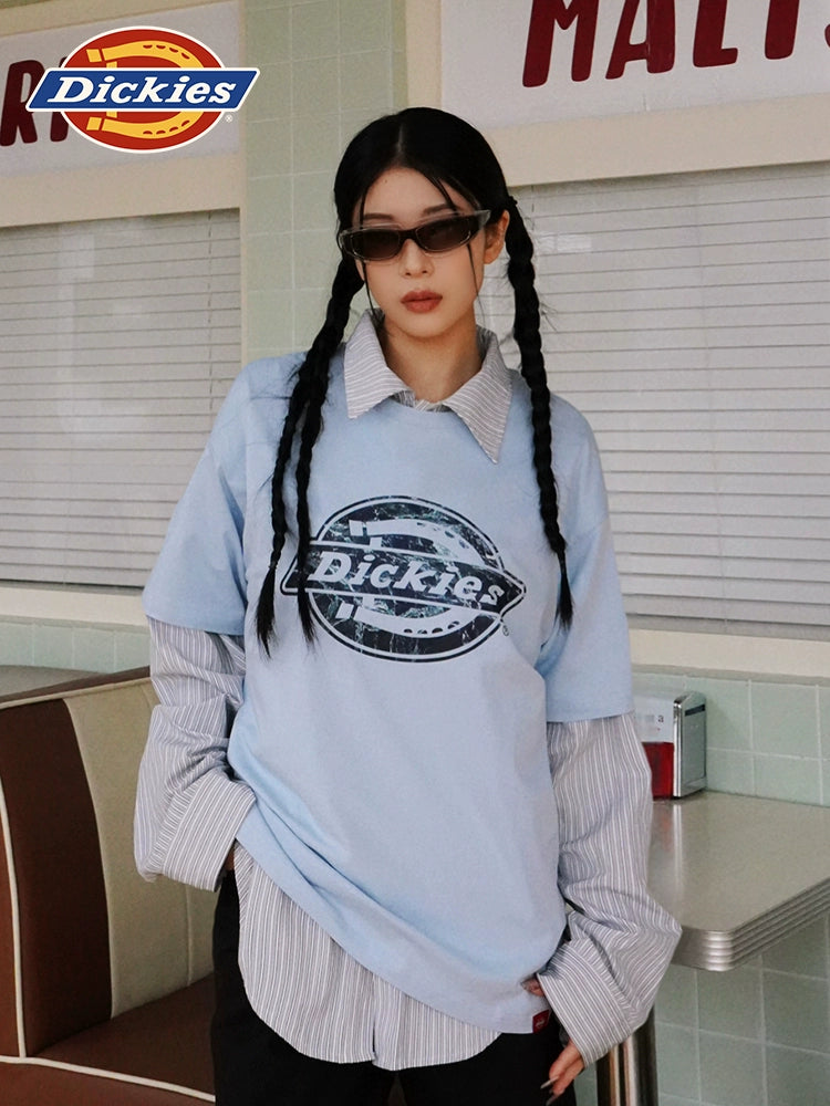 Dickies Marble Texture Large LOGO Printing Loose Tee