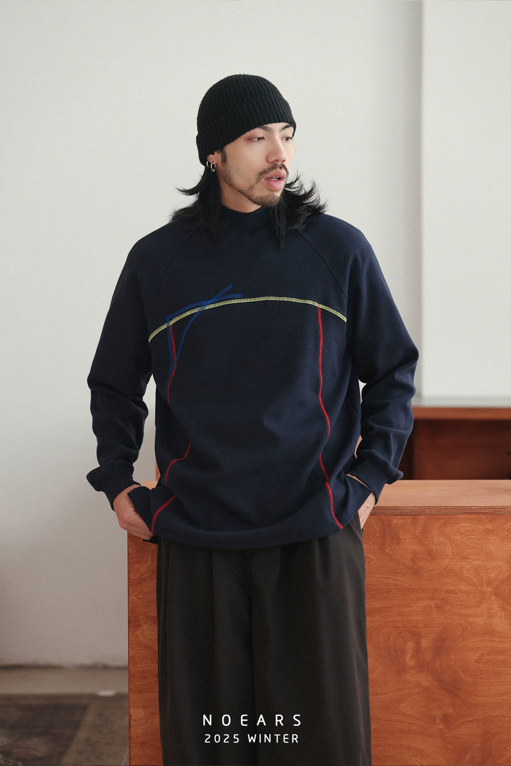 NOEARS Japanese Retro Semi-turtleneck Long Sleeves