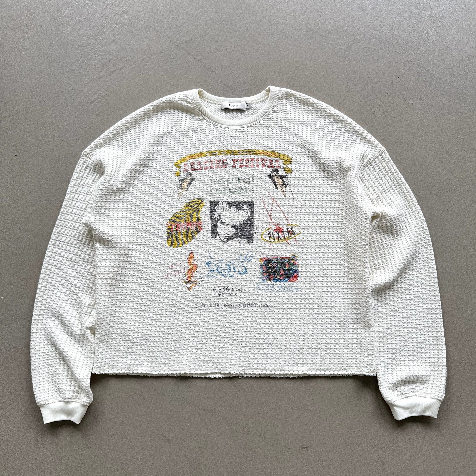 Erole Waffle Digital Printed Pullover Sweater