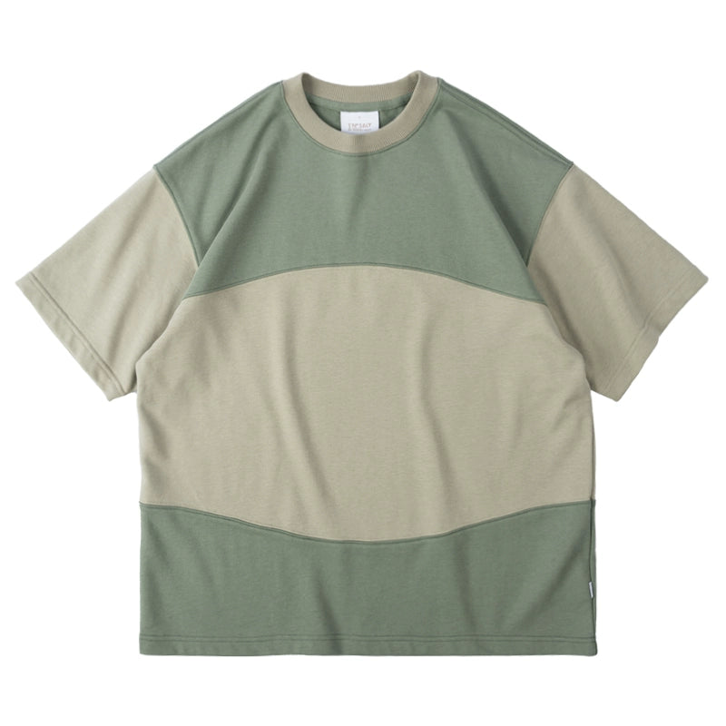 NUMBERSALT Loose Crew Neck Simple Splicing Tee