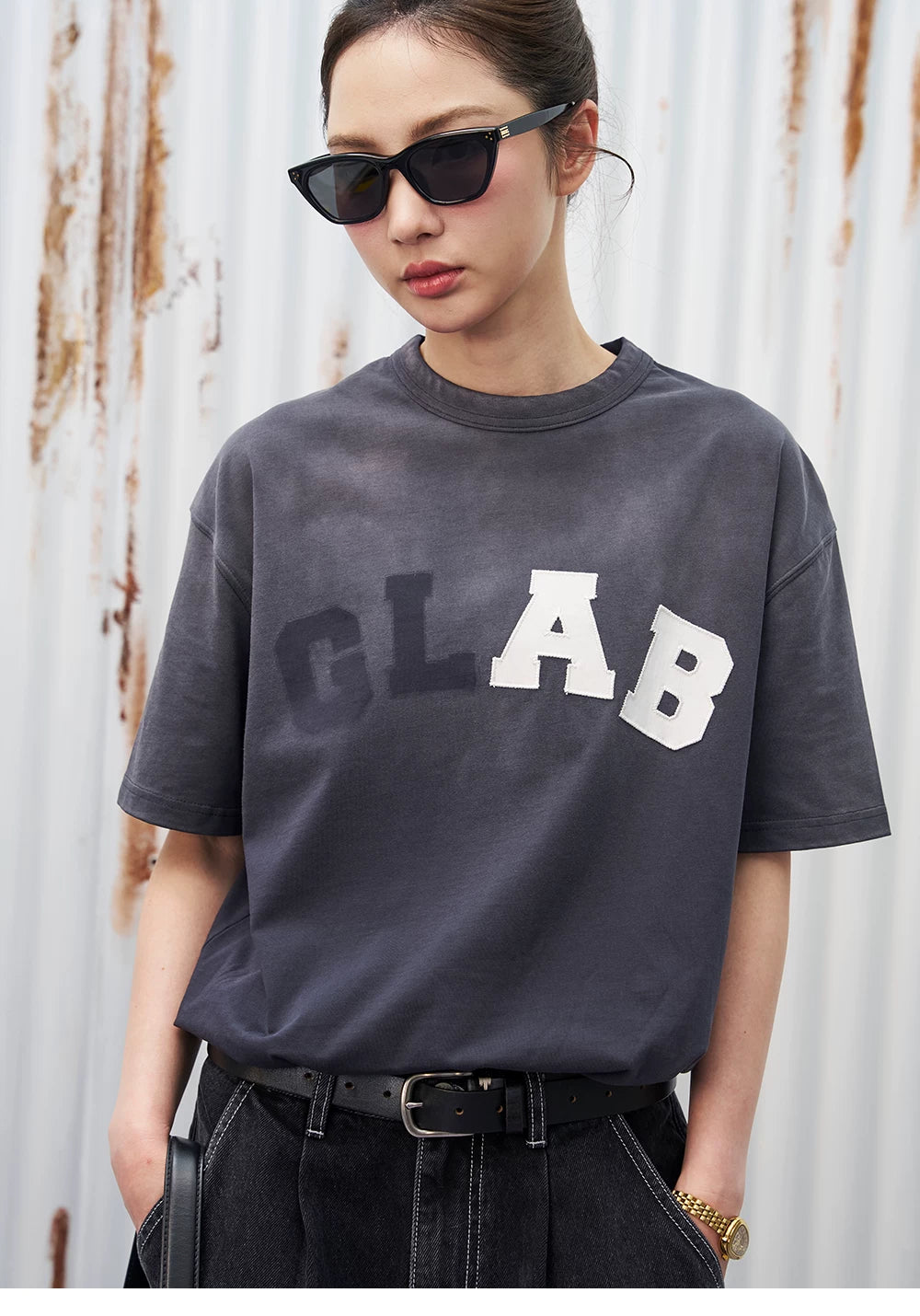 GOODLIVABLE Retro Micro Loose Versatile Casual Tee