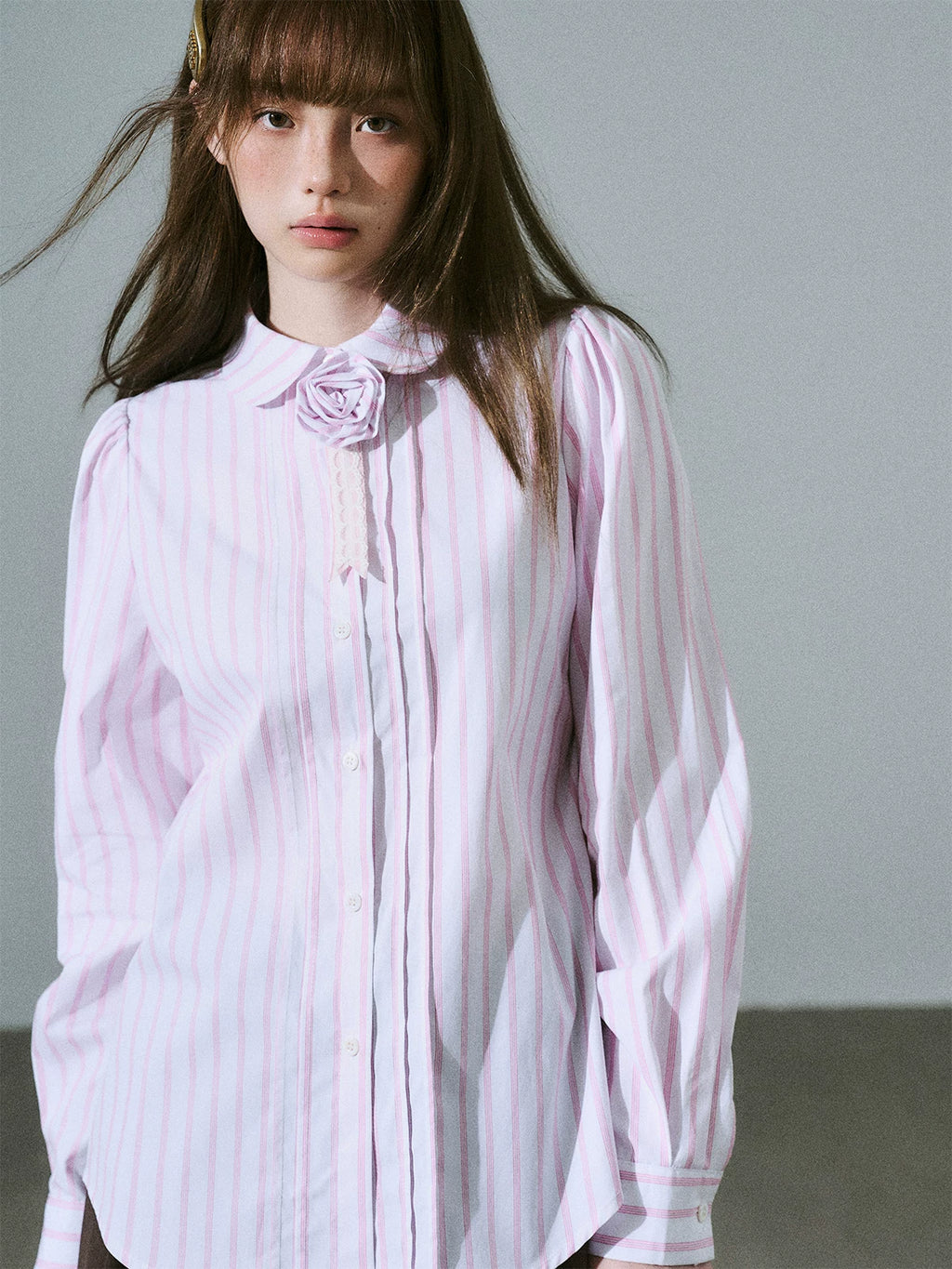 LOST FOREST Casual Flower Long-sleeved Shirt