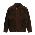 11KN | Brown Faux Suede Lapel Jacket