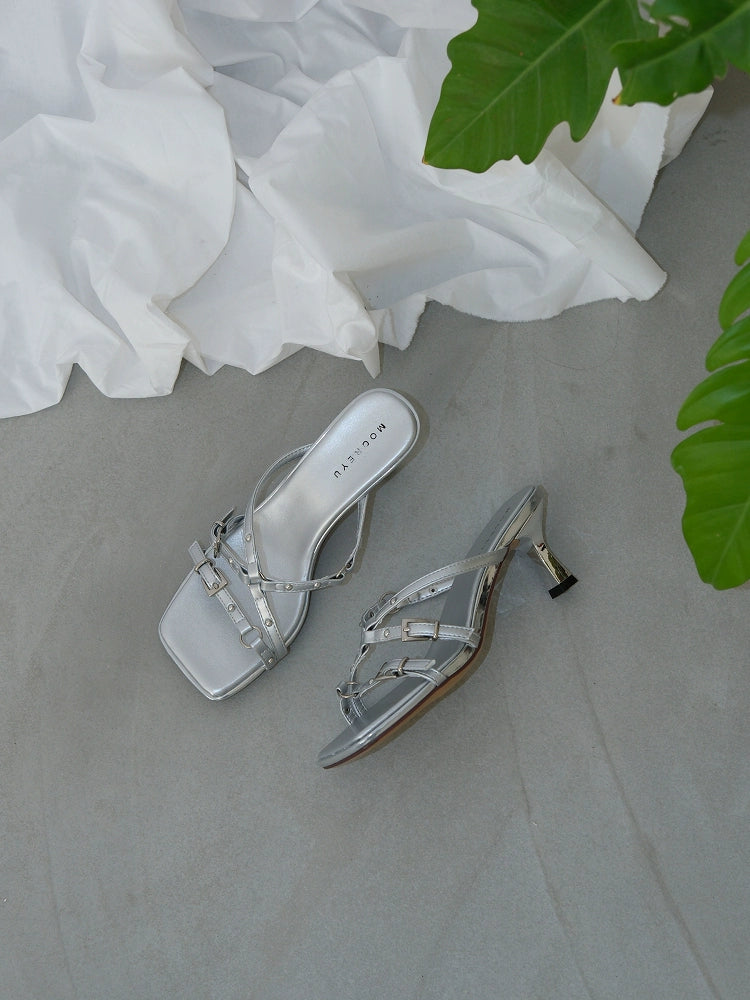 Mooreyu Open-toed Evening Breeze with Thin Heels and Cool Slippers