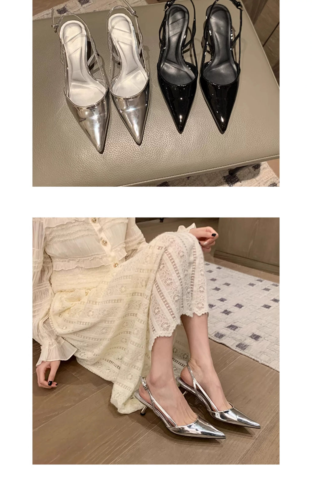 Cebostin Bag Head with Pointed High Heels