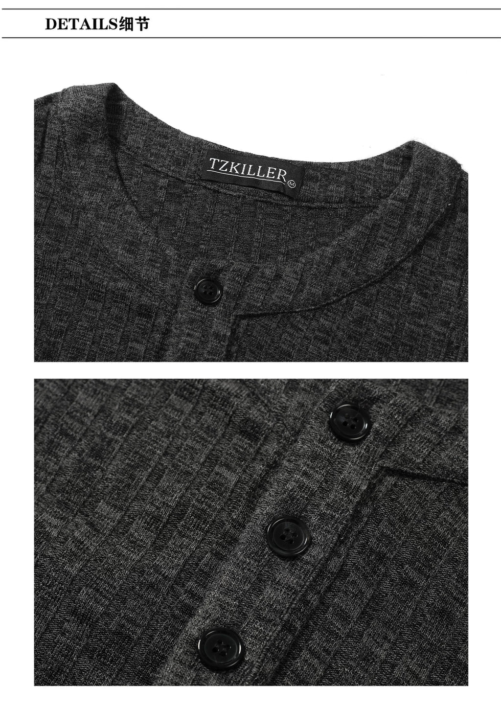 TZ Killer Button Henry Slim Fit Versatile Vest