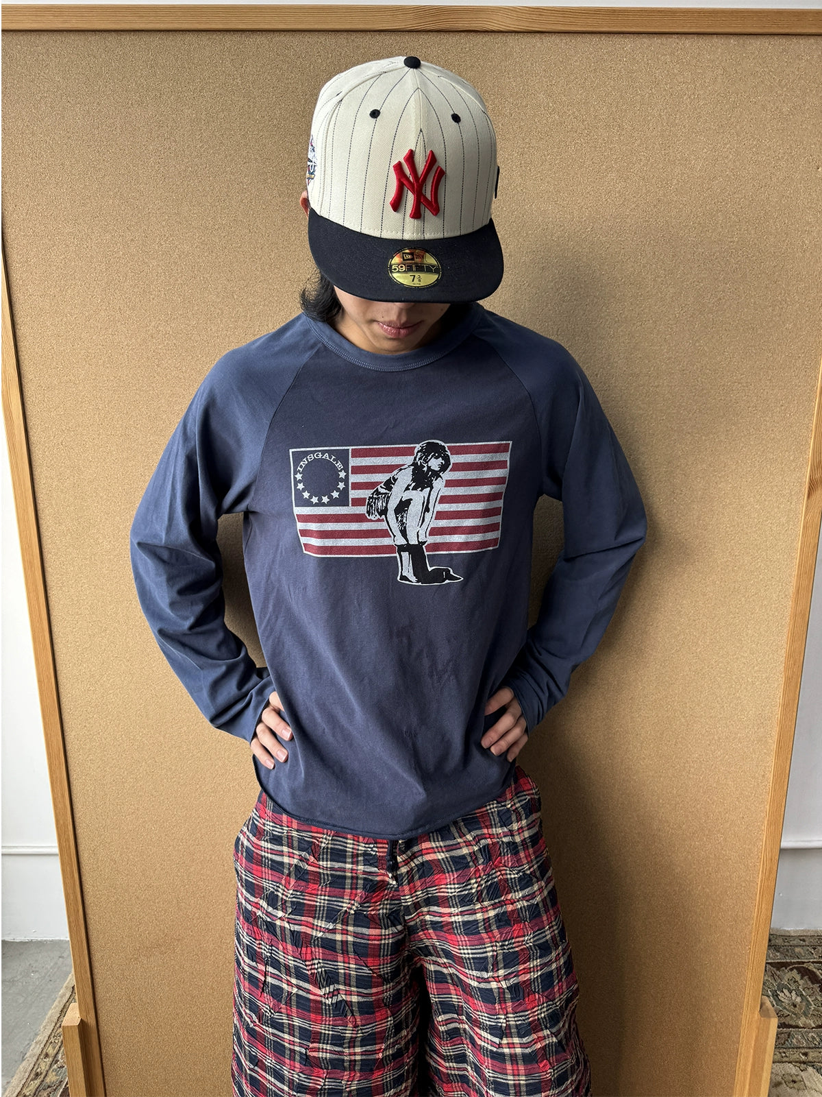 InsGale Contrast Splicing Shoulder Sleeve Long Sleeve