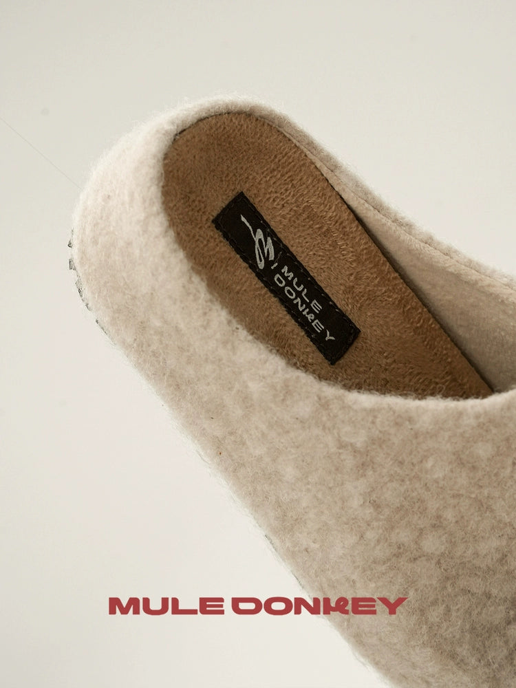 Donkey Fleece Outer Wear Versatile Warm Fluffy Shoes