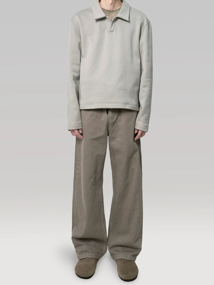 PLUS NO LOGO POLO Collar Lazy Magnetic Pullover Sweater