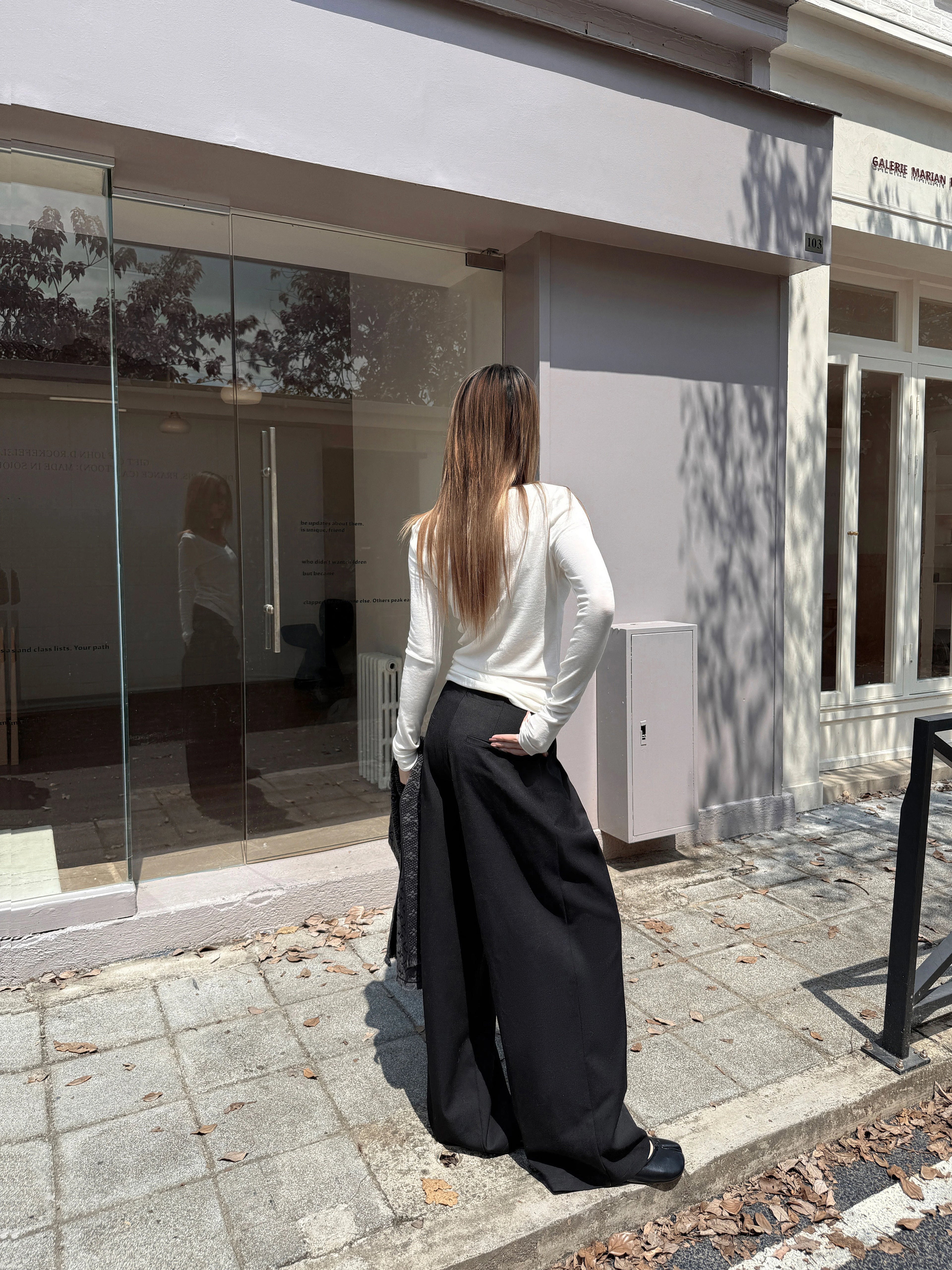 Audwyn Loose-fitting Wide-leg Pleated Floor-mopping Slacks