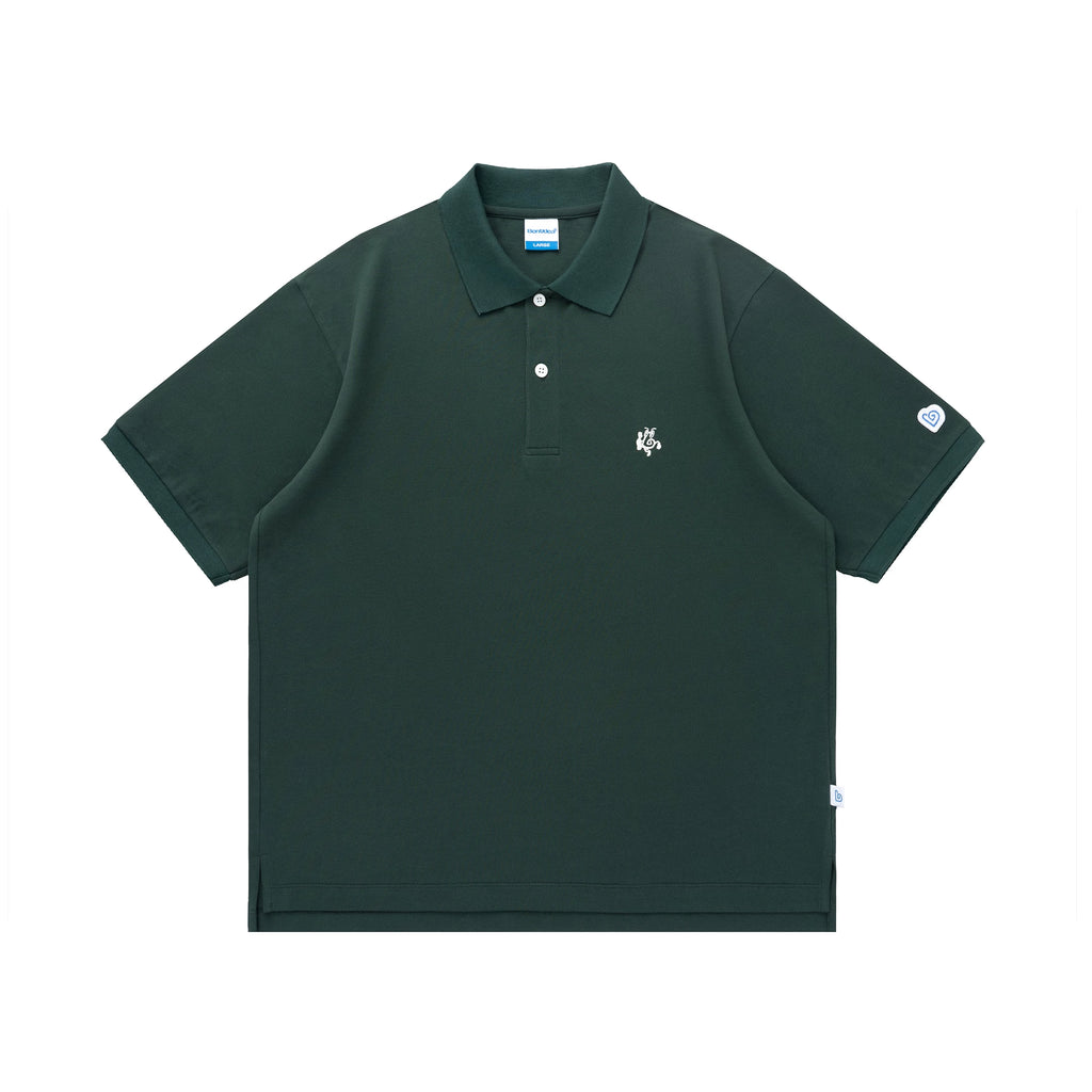 BENT IDEA Embroidered Simple Polo Shirt Tee