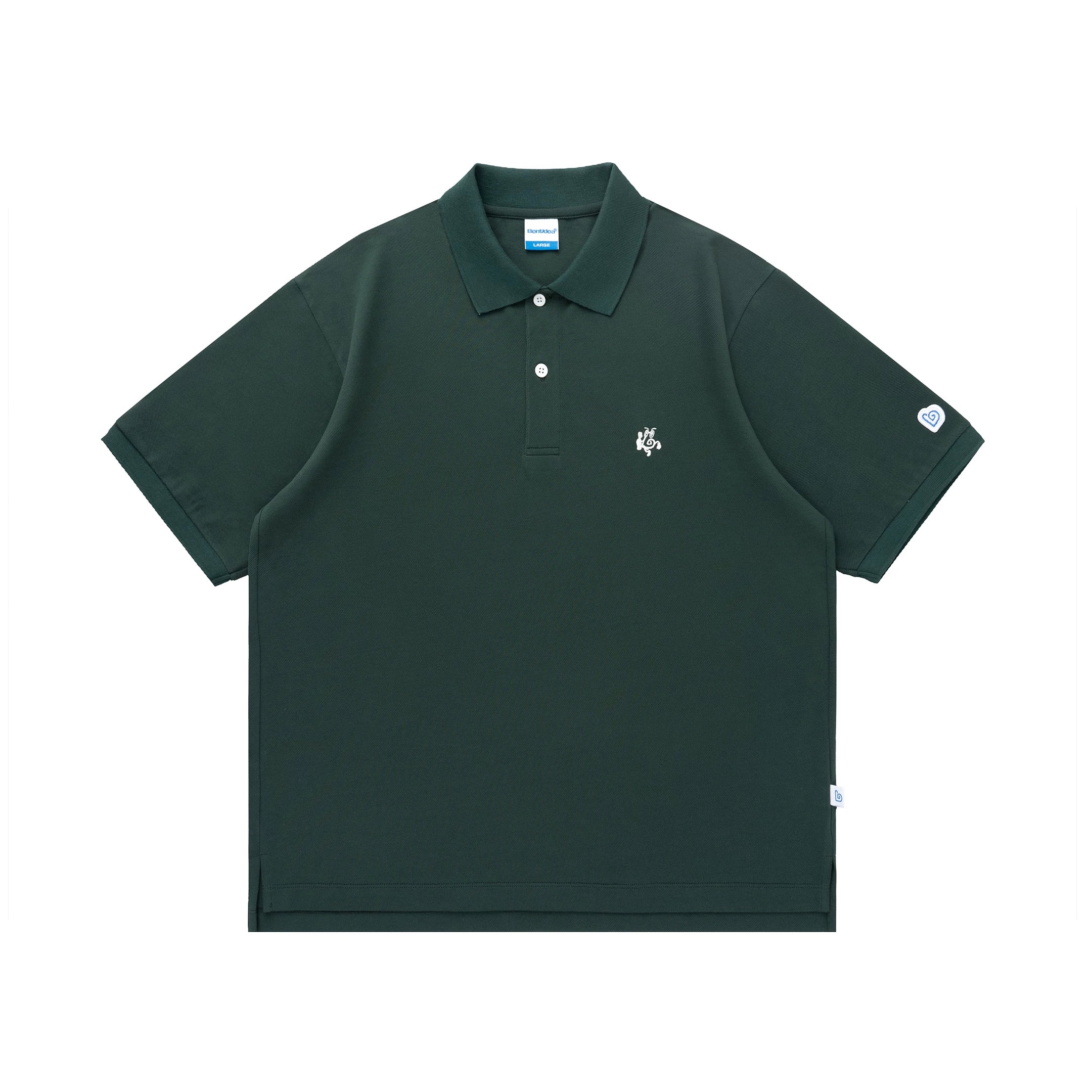 BENT IDEA Embroidered Simple Polo Shirt Tee