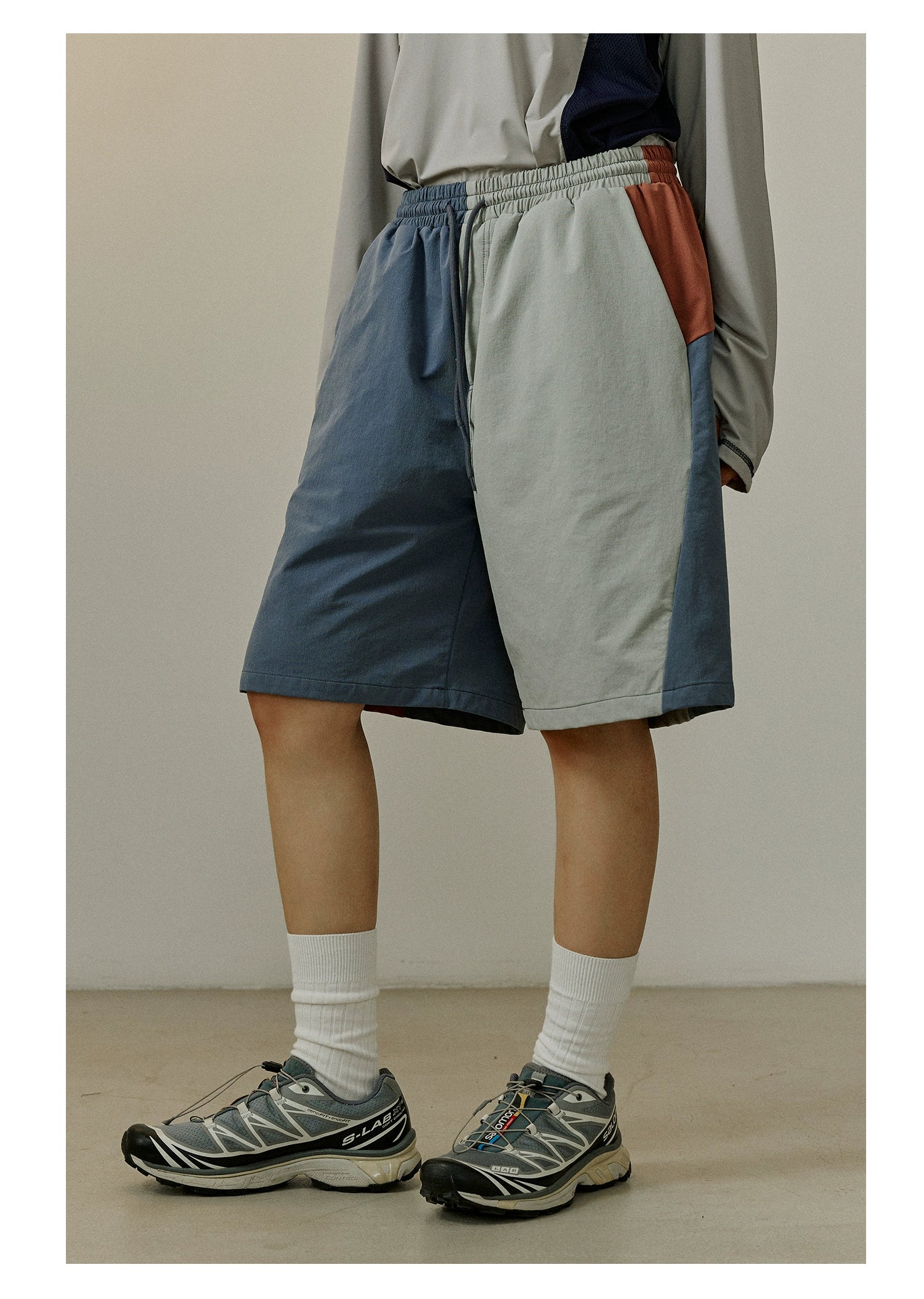 LR MADE Irregular Contrasting Sports Shorts