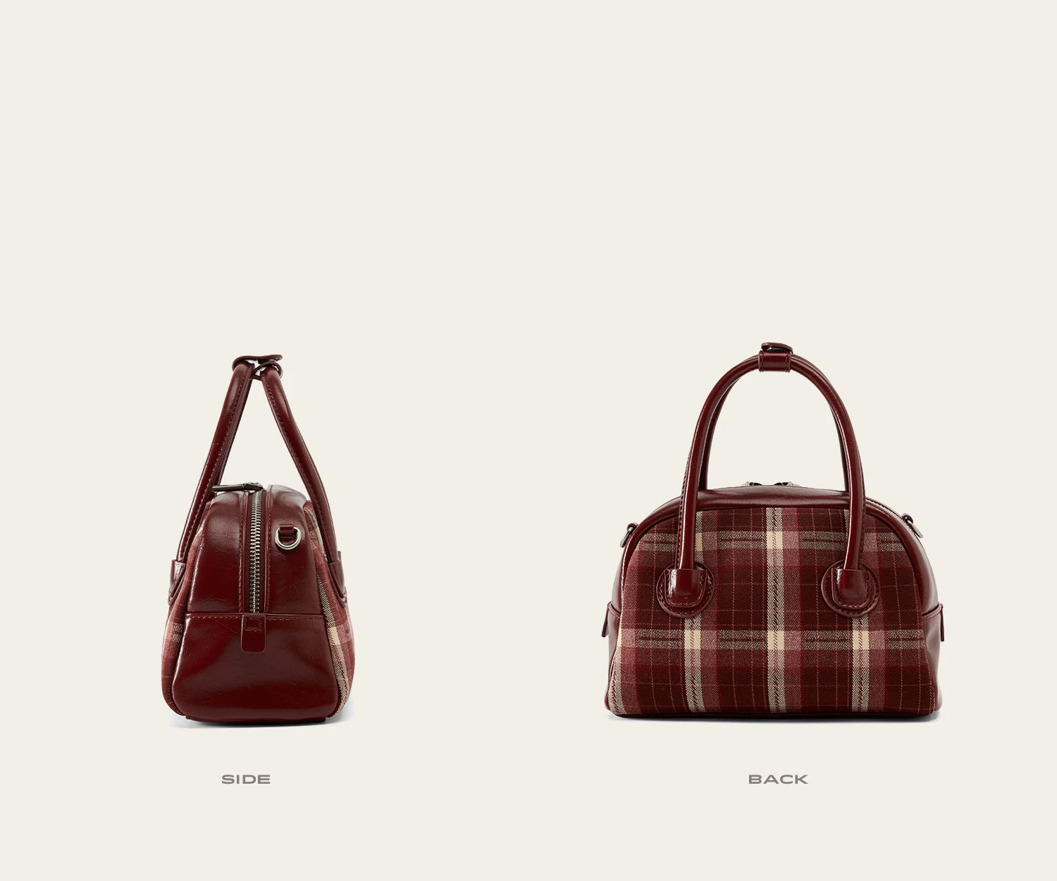 JACD College Plaid Boston Pillow Bag Shoulder Crossbody Bag