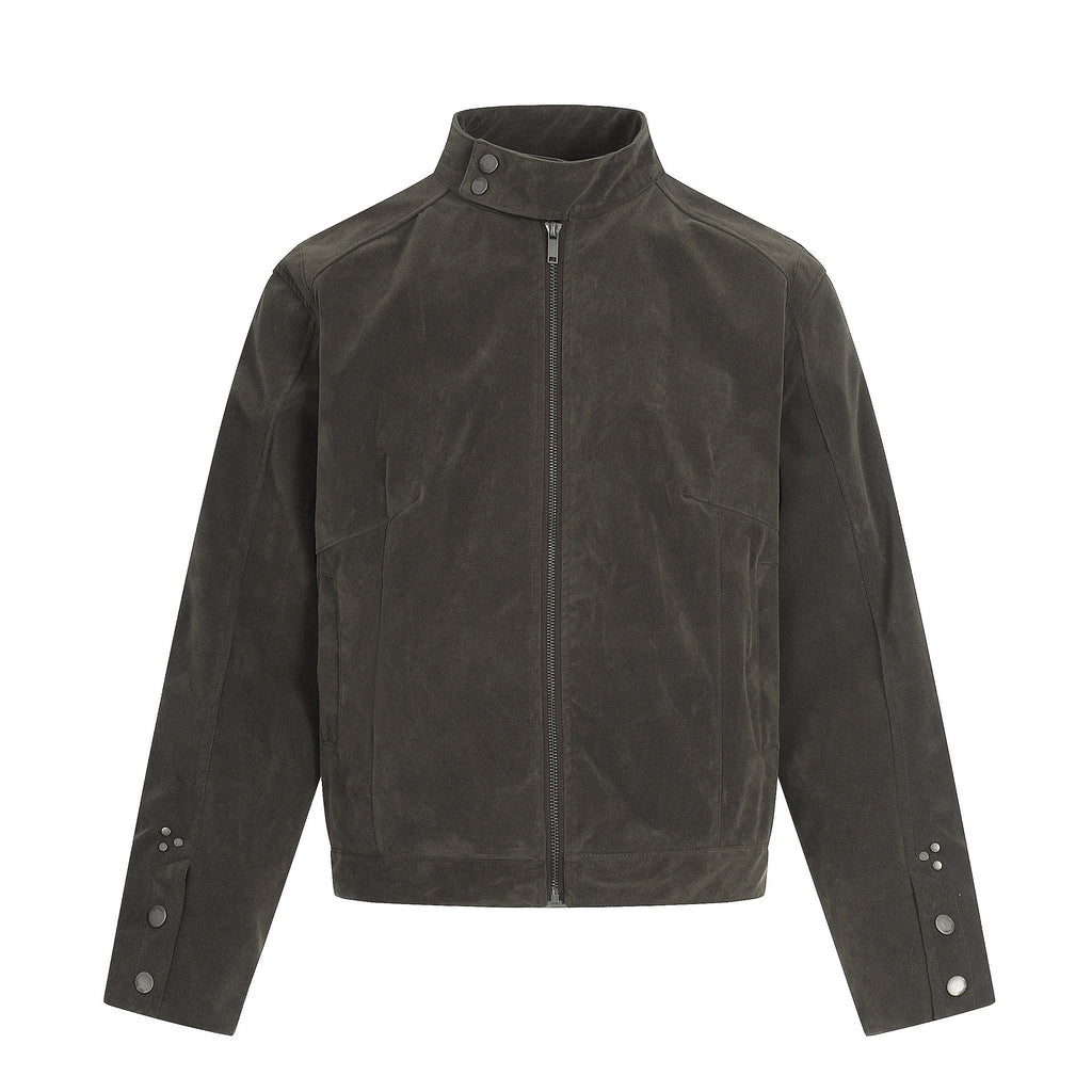 11KN Retro Fleece Simple Stand-up Collar Jacket