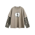 BTSG  camouflage splicing destroys fake two-piece long-sleeve Tee