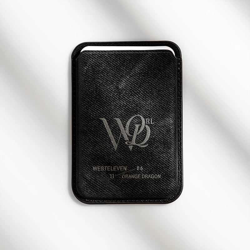 WESTELEVEN Apple Embossed LOGO Magnetic Mobile Phone Case, Magnetic Card Bag, Earphone Case.